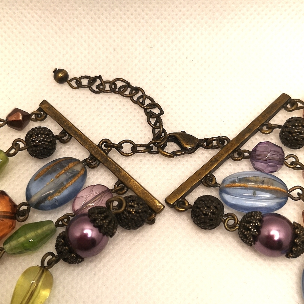 Vintage 5 strand beaded necklace - Picture 6 of 7